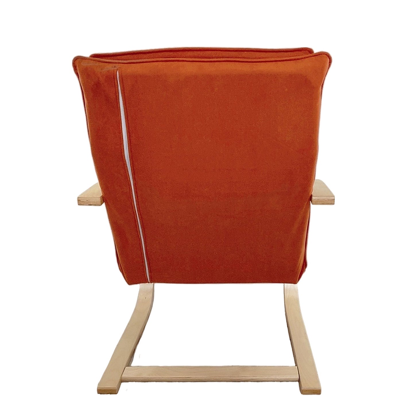 Πολυθρόνα ArteLibre VESNA Πορτοκαλί/Φυσικό Ύφασμα/Ξύλο 67x78x92cm - Hippiehome.gr