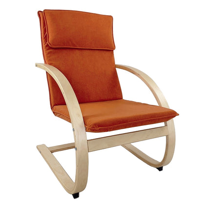 Πολυθρόνα ArteLibre VESNA Πορτοκαλί/Φυσικό Ύφασμα/Ξύλο 67x78x92cm - Hippiehome.gr