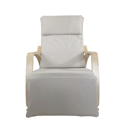 Πολυθρόνα Κουνιστή ArteLibre LUNDRA Μπεζ/Φυσικό Ύφασμα/Ξύλο 67x127x91cm - Hippiehome.gr