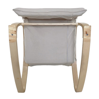 Πολυθρόνα Κουνιστή ArteLibre LUNDRA Μπεζ/Φυσικό Ύφασμα/Ξύλο 67x127x91cm - Hippiehome.gr