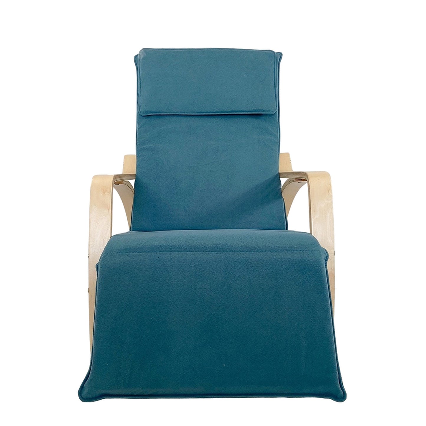 Πολυθρόνα Κουνιστή ArteLibre LUNDRA Μπλε/Φυσικό Ύφασμα/Ξύλο 67x127x91cm - Hippiehome.gr