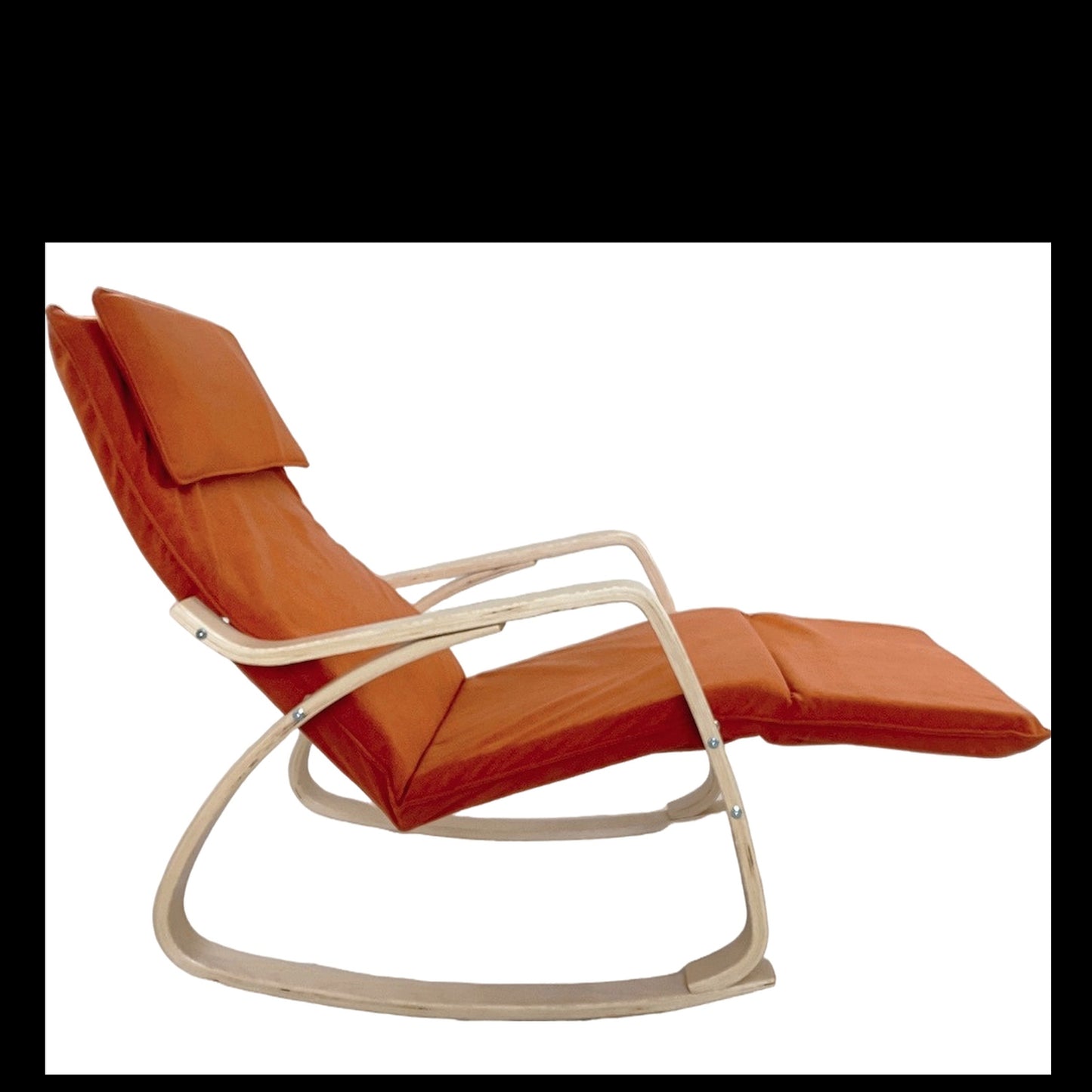 Πολυθρόνα Κουνιστή ArteLibre LUNDRA Πορτοκαλί/Φυσικό Ύφασμα/Ξύλο 67x127x91cm - Hippiehome.gr