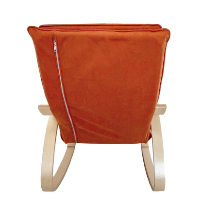 Πολυθρόνα Κουνιστή ArteLibre LUNDRA Πορτοκαλί/Φυσικό Ύφασμα/Ξύλο 67x127x91cm - Hippiehome.gr