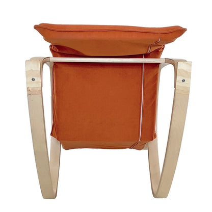 Πολυθρόνα Κουνιστή ArteLibre LUNDRA Πορτοκαλί/Φυσικό Ύφασμα/Ξύλο 67x127x91cm - Hippiehome.gr