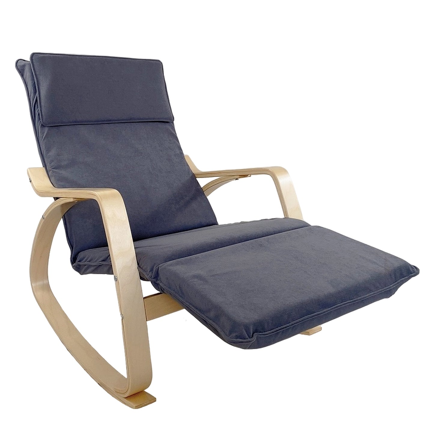 Πολυθρόνα Κουνιστή ArteLibre LUNDRA Γκρι/Φυσικό Ύφασμα/Ξύλο 67x127x91cm - Hippiehome.gr