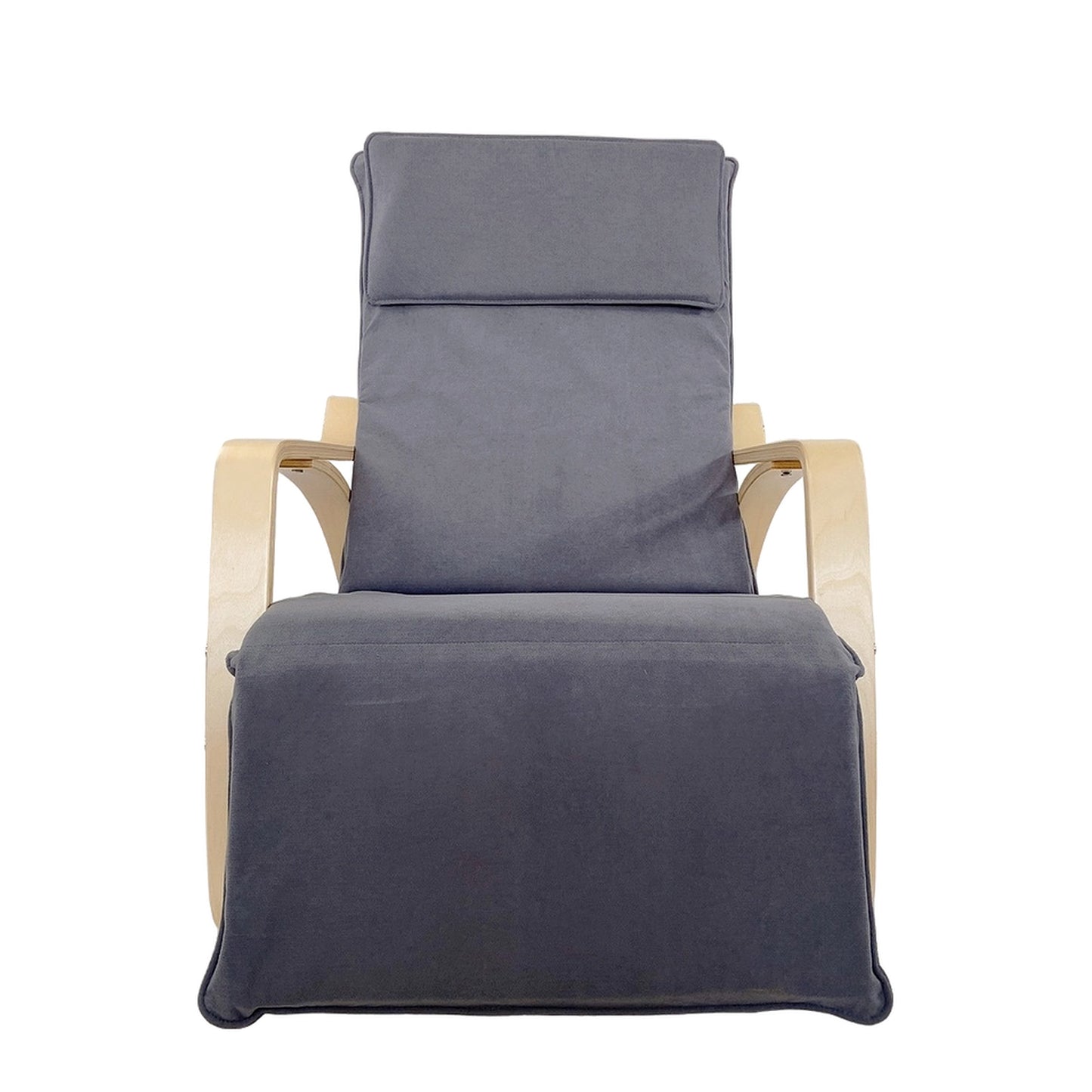 Πολυθρόνα Κουνιστή ArteLibre LUNDRA Γκρι/Φυσικό Ύφασμα/Ξύλο 67x127x91cm - Hippiehome.gr