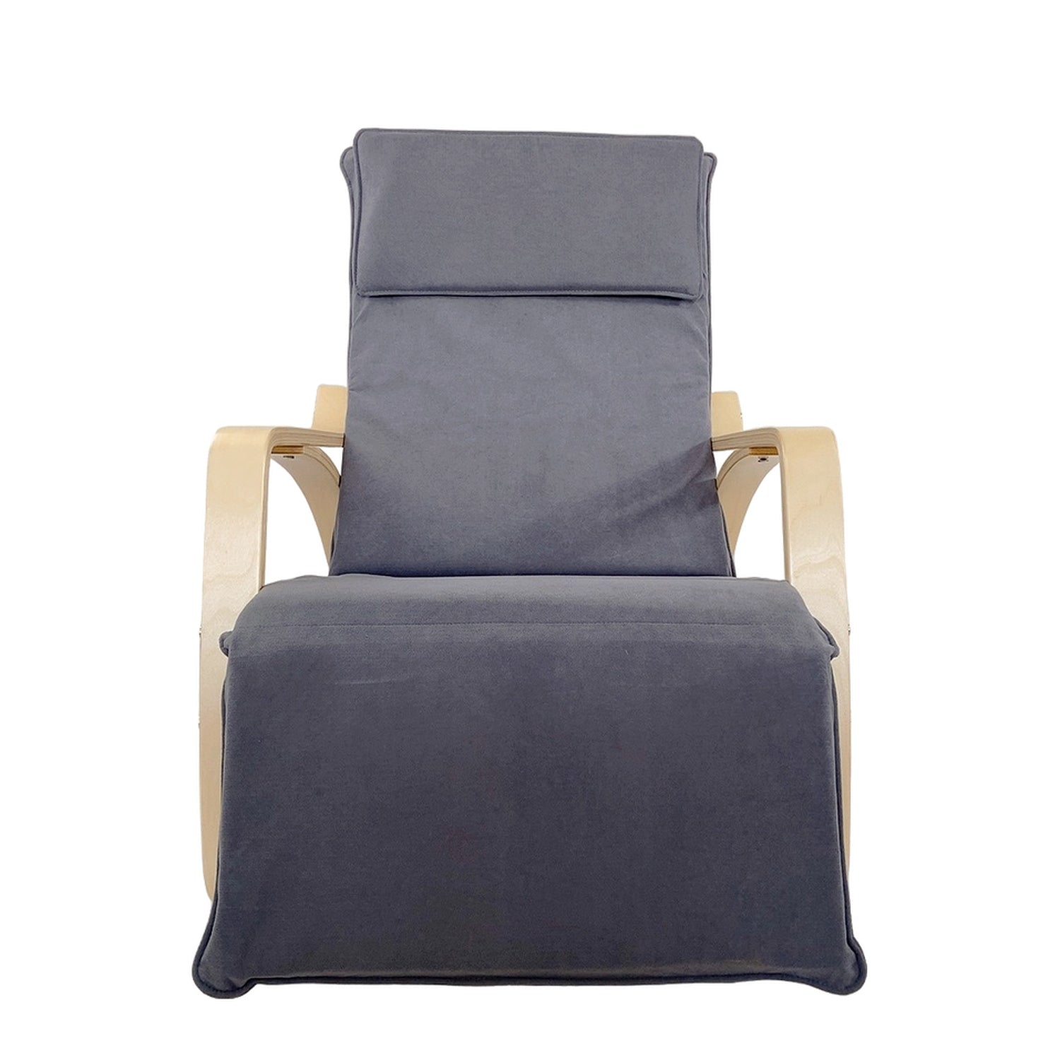 Πολυθρόνα Κουνιστή ArteLibre LUNDRA Γκρι/Φυσικό Ύφασμα/Ξύλο 67x127x91cm - Hippiehome.gr