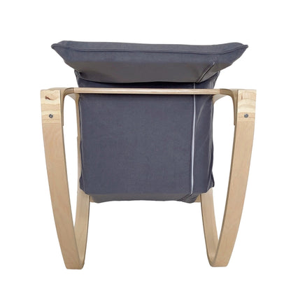 Πολυθρόνα Κουνιστή ArteLibre LUNDRA Γκρι/Φυσικό Ύφασμα/Ξύλο 67x127x91cm - Hippiehome.gr