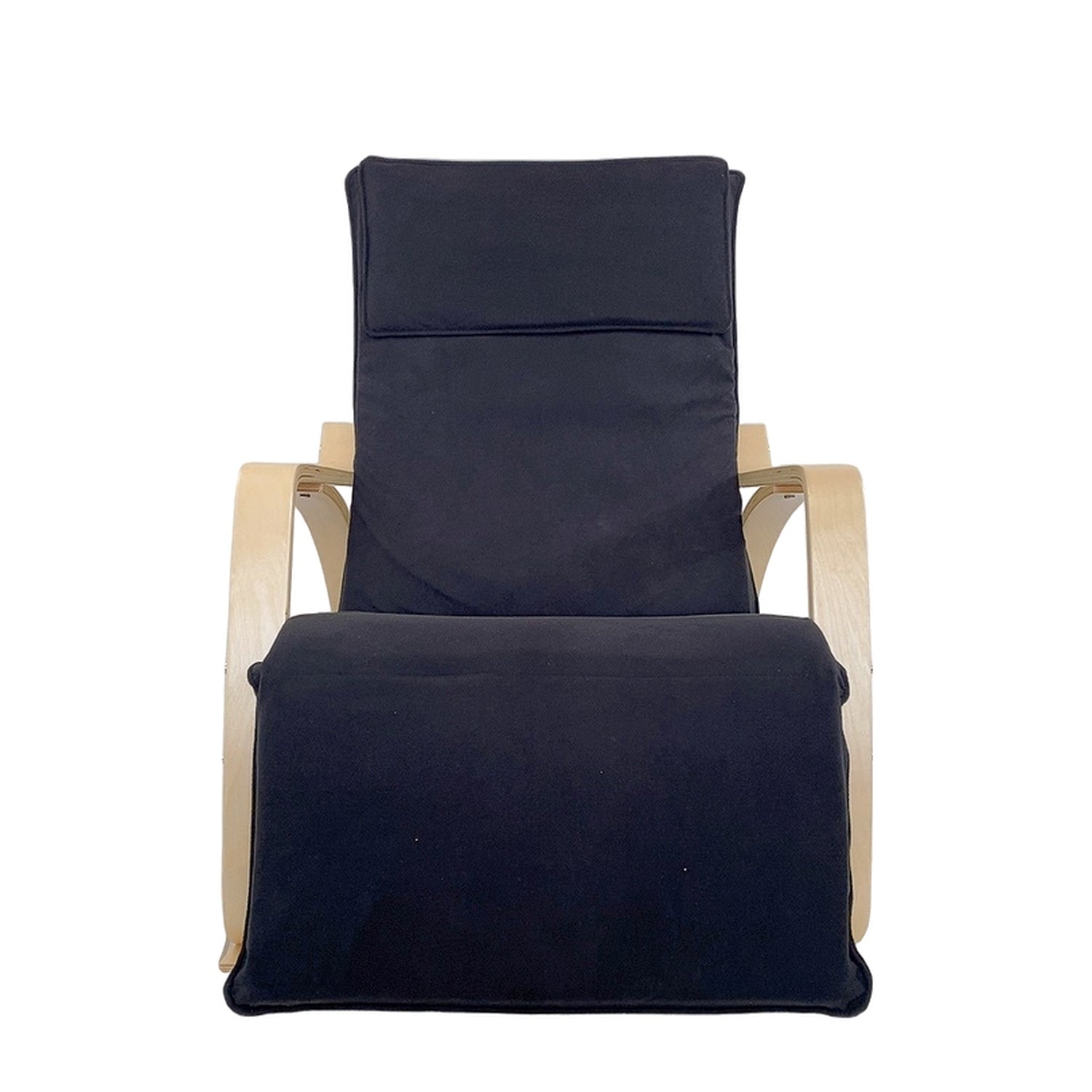 Πολυθρόνα Κουνιστή ArteLibre LUNDRA Μαύρο/Φυσικό Ύφασμα/Ξύλο 67x127x91cm - Hippiehome.gr