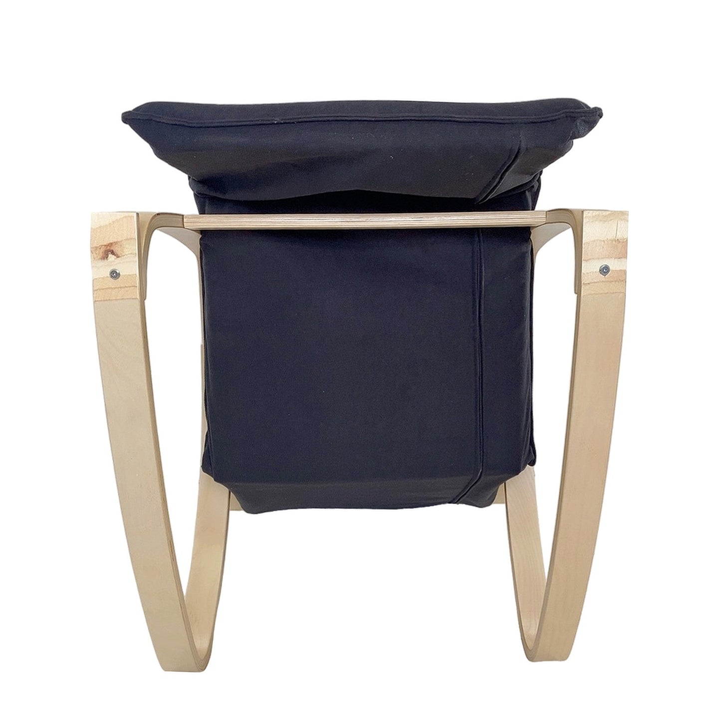 Πολυθρόνα Κουνιστή ArteLibre LUNDRA Μαύρο/Φυσικό Ύφασμα/Ξύλο 67x127x91cm - Hippiehome.gr