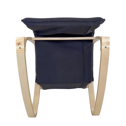 Πολυθρόνα Κουνιστή ArteLibre LUNDRA Μαύρο/Φυσικό Ύφασμα/Ξύλο 67x127x91cm - Hippiehome.gr