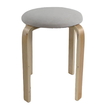 Σκαμπό ArteLibre MILOA Mπεζ/Φυσικό Ύφασμα/Ξύλο 42x42x45cm - Hippiehome.gr