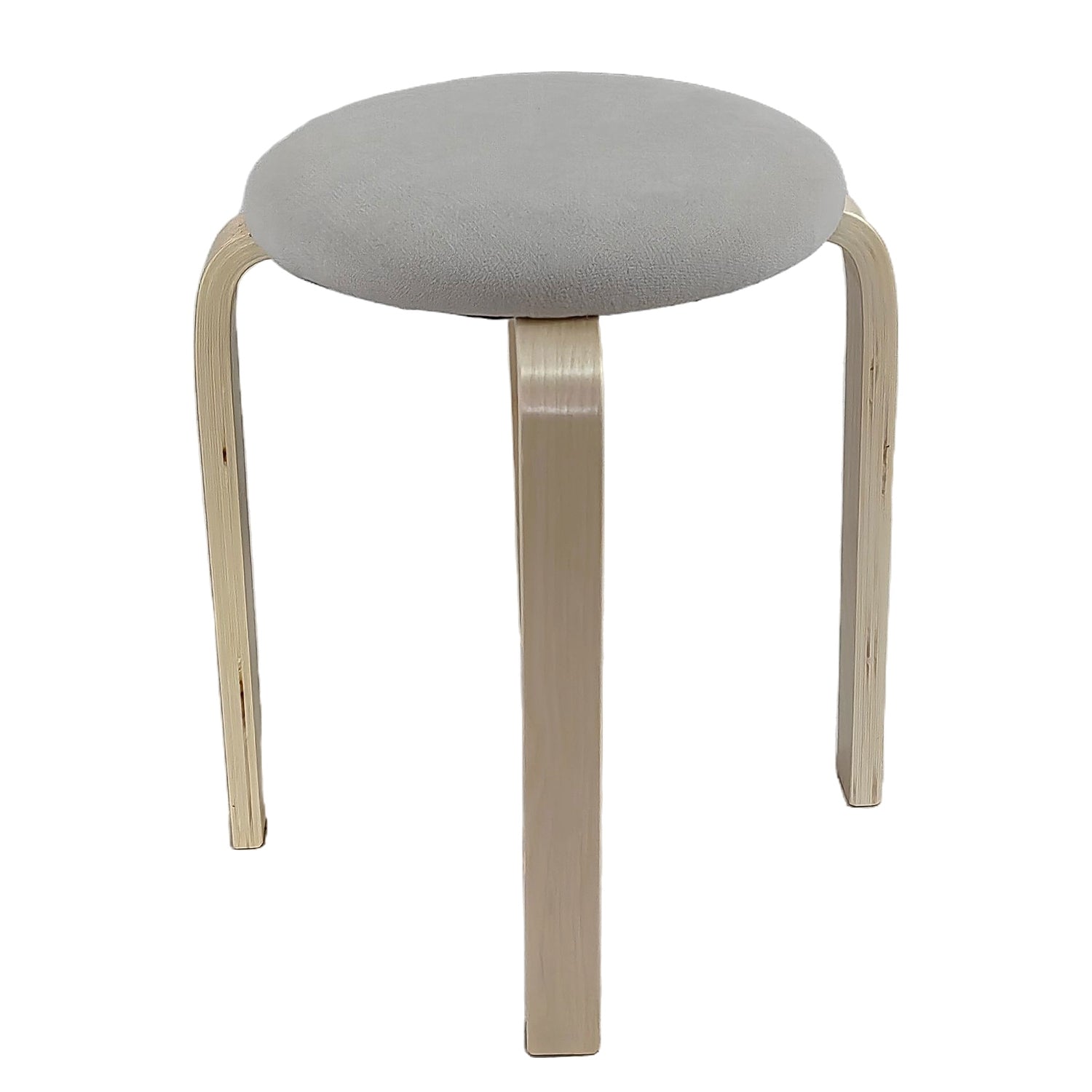 Σκαμπό ArteLibre MILOA Mπεζ/Φυσικό Ύφασμα/Ξύλο 42x42x45cm - Hippiehome.gr