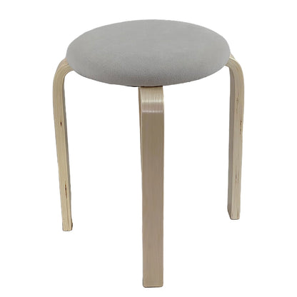 Σκαμπό ArteLibre MILOA Mπεζ/Φυσικό Ύφασμα/Ξύλο 42x42x45cm - Hippiehome.gr