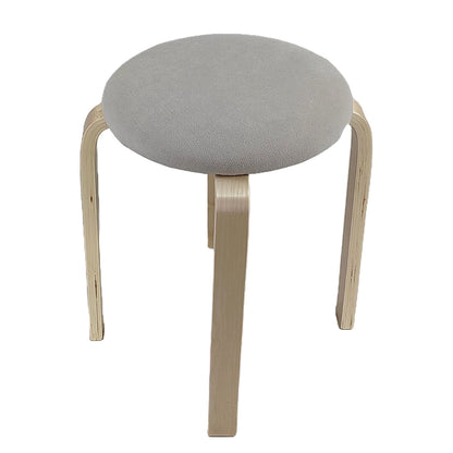 Σκαμπό ArteLibre MILOA Mπεζ/Φυσικό Ύφασμα/Ξύλο 42x42x45cm - Hippiehome.gr