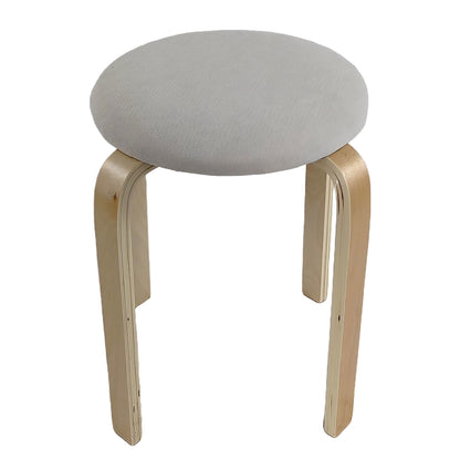 Σκαμπό ArteLibre MILOA Mπεζ/Φυσικό Ύφασμα/Ξύλο 42x42x45cm - Hippiehome.gr