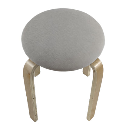 Σκαμπό ArteLibre MILOA Mπεζ/Φυσικό Ύφασμα/Ξύλο 42x42x45cm - Hippiehome.gr