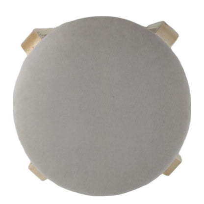 Σκαμπό ArteLibre MILOA Mπεζ/Φυσικό Ύφασμα/Ξύλο 42x42x45cm - Hippiehome.gr