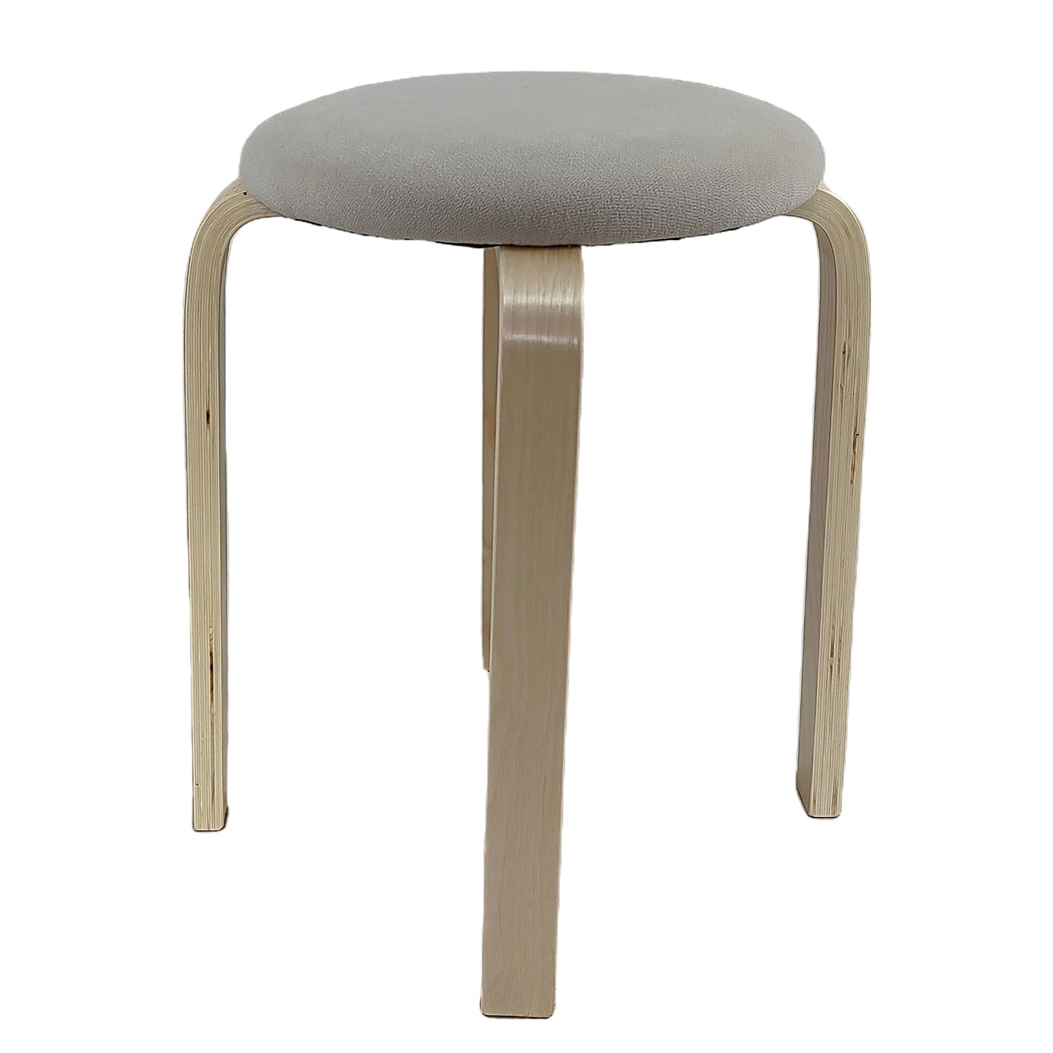 Σκαμπό ArteLibre MILOA Mπεζ/Φυσικό Ύφασμα/Ξύλο 42x42x45cm - Hippiehome.gr