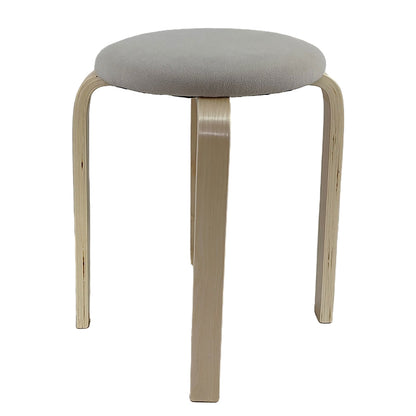 Σκαμπό ArteLibre MILOA Mπεζ/Φυσικό Ύφασμα/Ξύλο 42x42x45cm - Hippiehome.gr