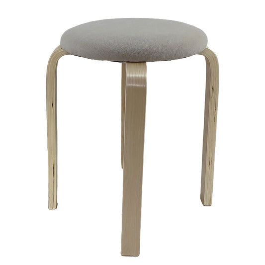 Σκαμπό ArteLibre MILOA Mπεζ/Φυσικό Ύφασμα/Ξύλο 42x42x45cm - Hippiehome.gr