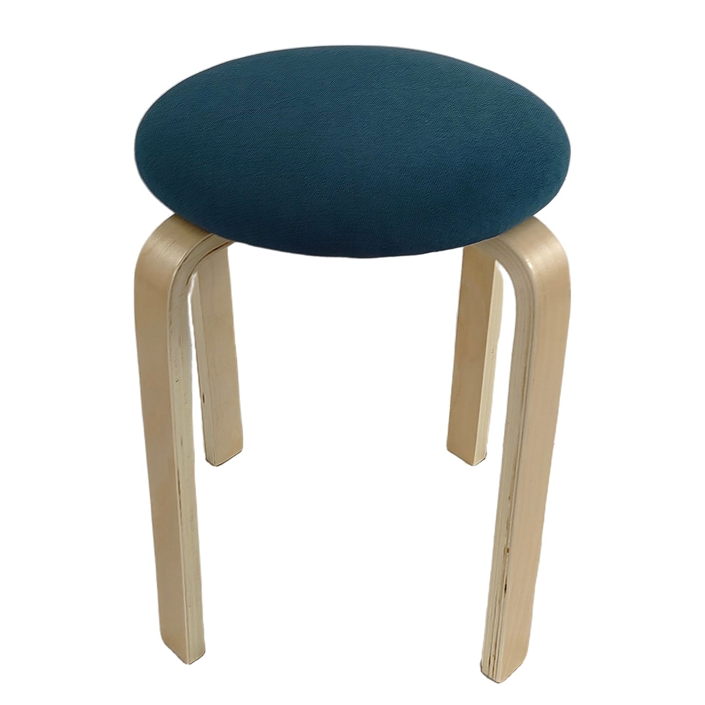 Σκαμπό ArteLibre MILOA Μπλε/Φυσικό Ύφασμα/Ξύλο 42x42x45cm - Hippiehome.gr