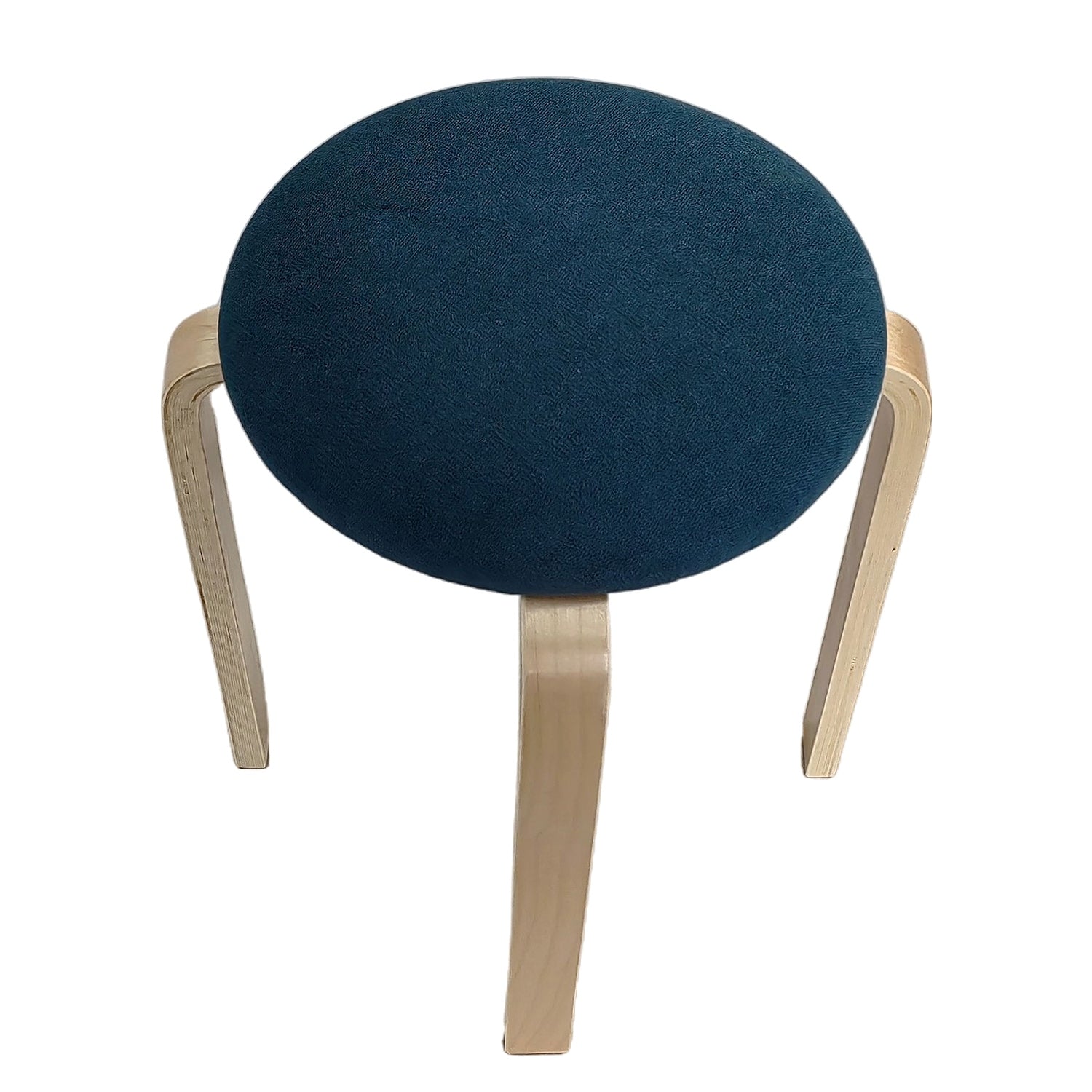 Σκαμπό ArteLibre MILOA Μπλε/Φυσικό Ύφασμα/Ξύλο 42x42x45cm - Hippiehome.gr