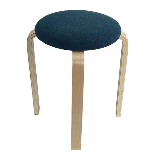 Σκαμπό ArteLibre MILOA Μπλε/Φυσικό Ύφασμα/Ξύλο 42x42x45cm - Hippiehome.gr