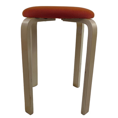 Σκαμπό ArteLibre MILOA Πορτοκαλί/Φυσικό Ύφασμα/Ξύλο 42x42x45cm - Hippiehome.gr