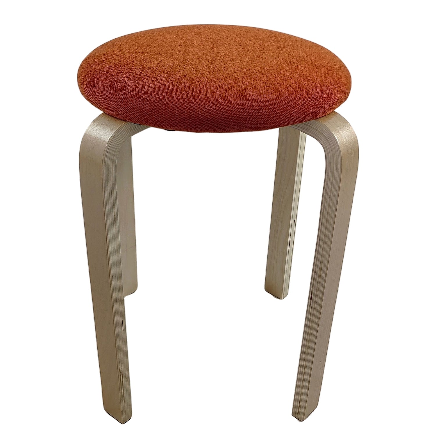 Σκαμπό ArteLibre MILOA Πορτοκαλί/Φυσικό Ύφασμα/Ξύλο 42x42x45cm - Hippiehome.gr