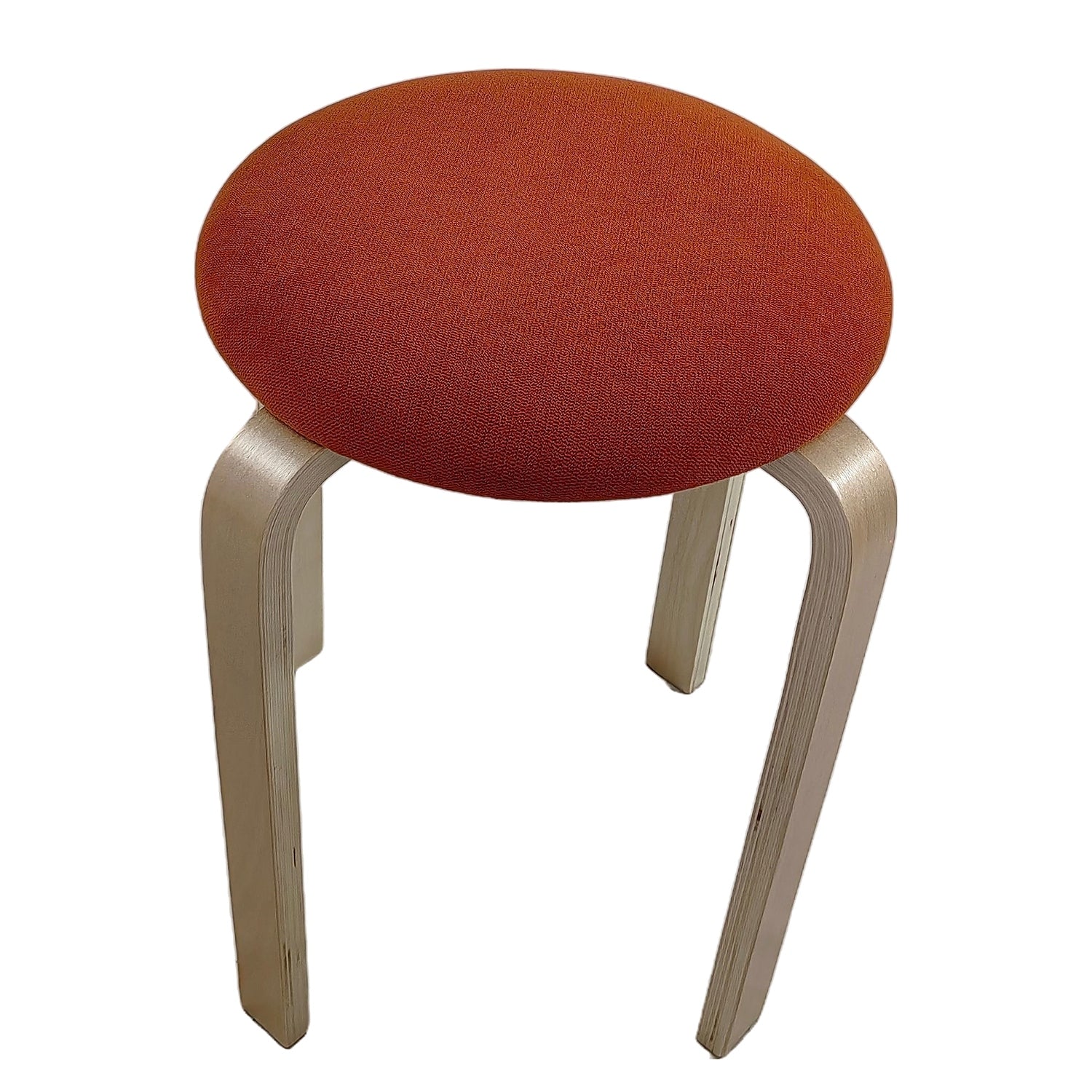 Σκαμπό ArteLibre MILOA Πορτοκαλί/Φυσικό Ύφασμα/Ξύλο 42x42x45cm - Hippiehome.gr