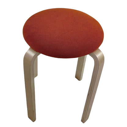 Σκαμπό ArteLibre MILOA Πορτοκαλί/Φυσικό Ύφασμα/Ξύλο 42x42x45cm - Hippiehome.gr