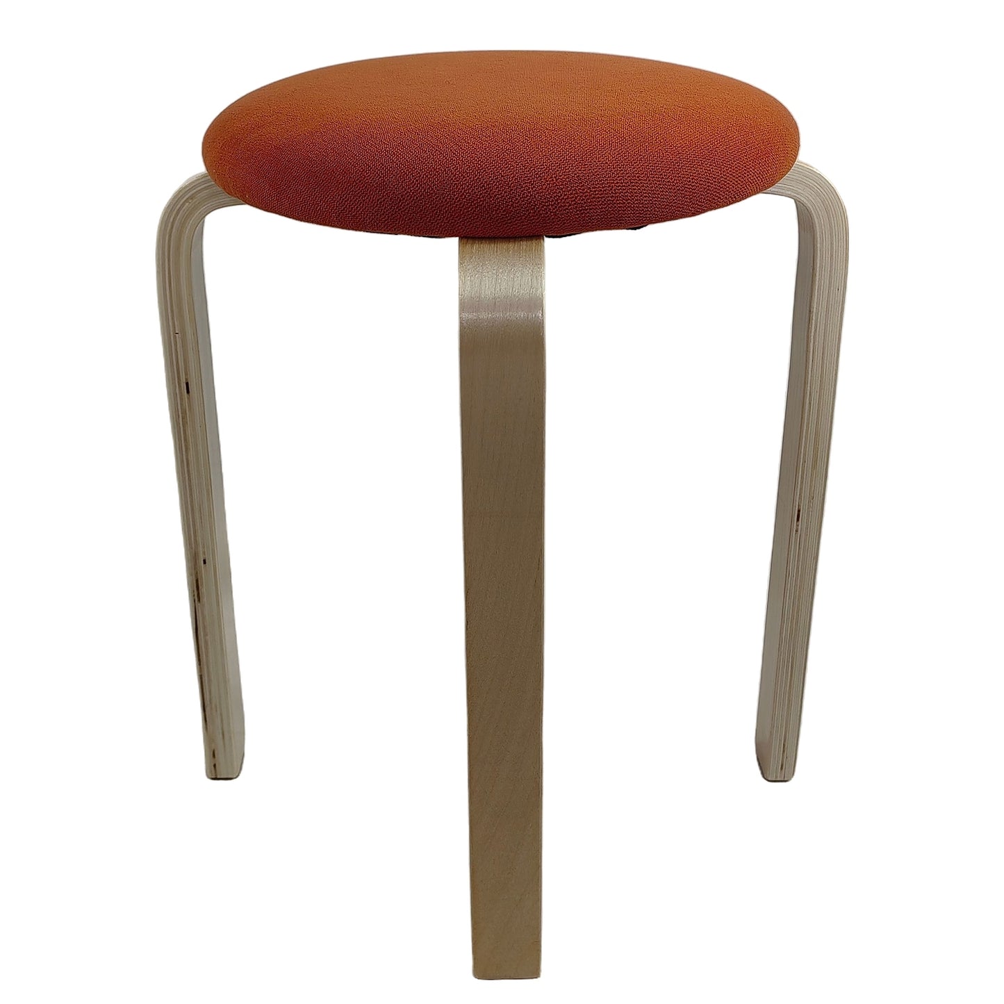 Σκαμπό ArteLibre MILOA Πορτοκαλί/Φυσικό Ύφασμα/Ξύλο 42x42x45cm - Hippiehome.gr