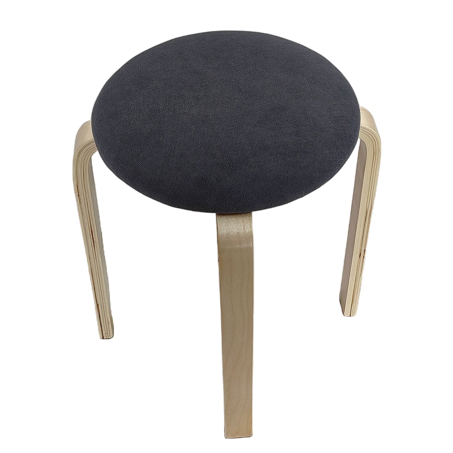 Σκαμπό ArteLibre MILOA Γκρι/Φυσικό Ύφασμα/Ξύλο 42x42x45cm - Hippiehome.gr