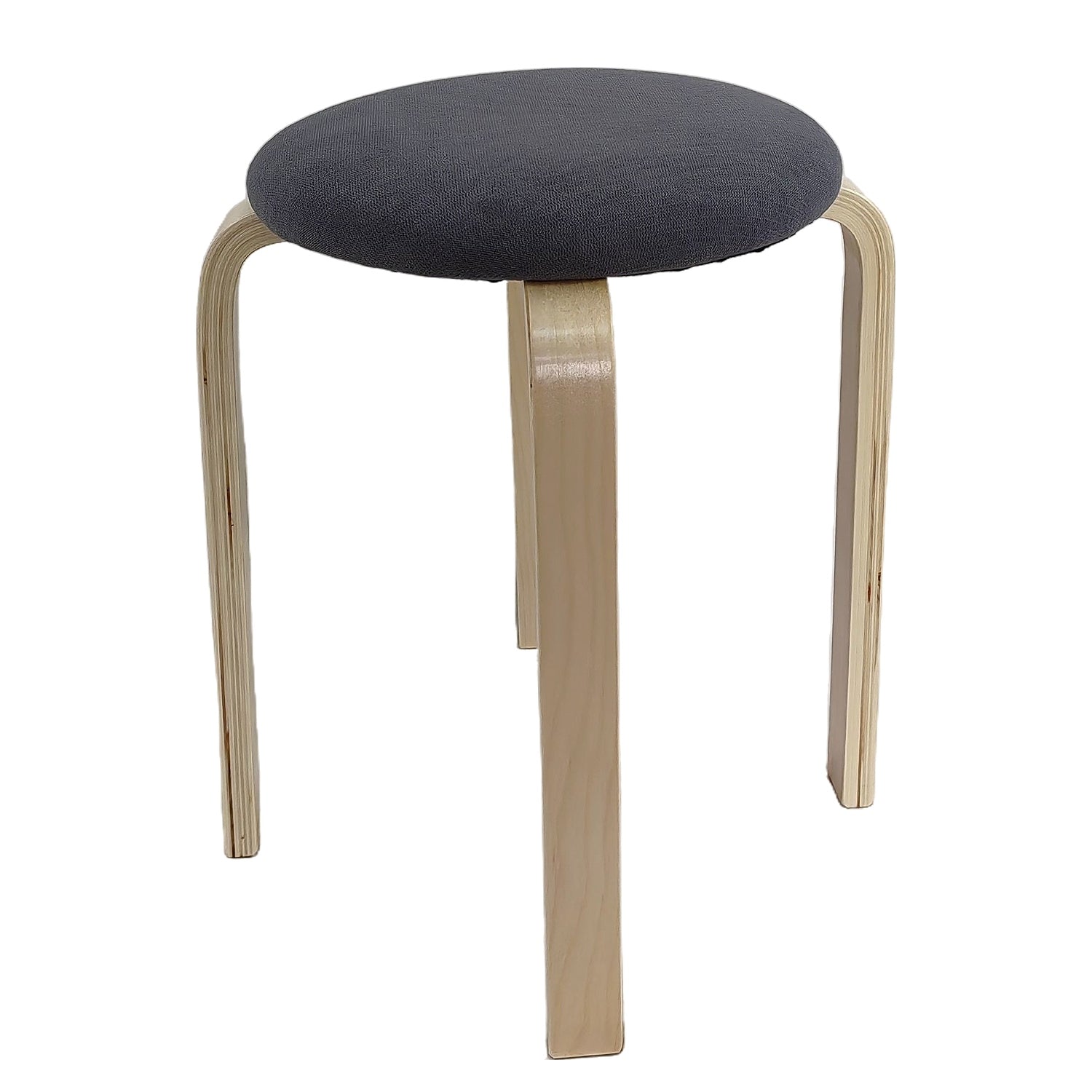 Σκαμπό ArteLibre MILOA Γκρι/Φυσικό Ύφασμα/Ξύλο 42x42x45cm - Hippiehome.gr