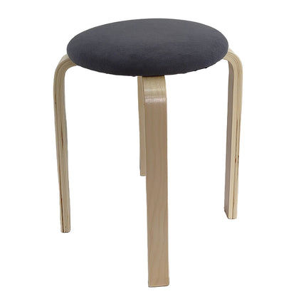 Σκαμπό ArteLibre MILOA Γκρι/Φυσικό Ύφασμα/Ξύλο 42x42x45cm - Hippiehome.gr