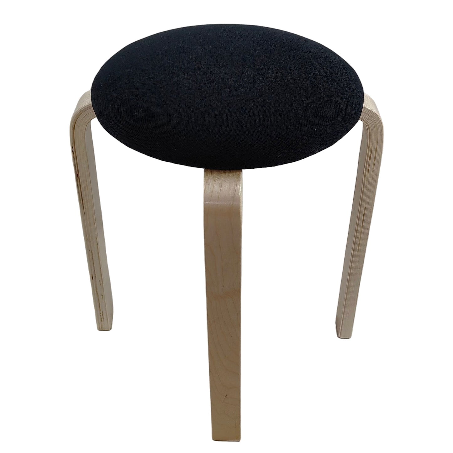 Σκαμπό ArteLibre MILOA Μαύρο/Φυσικό Ύφασμα/Ξύλο 42x42x45cm - Hippiehome.gr