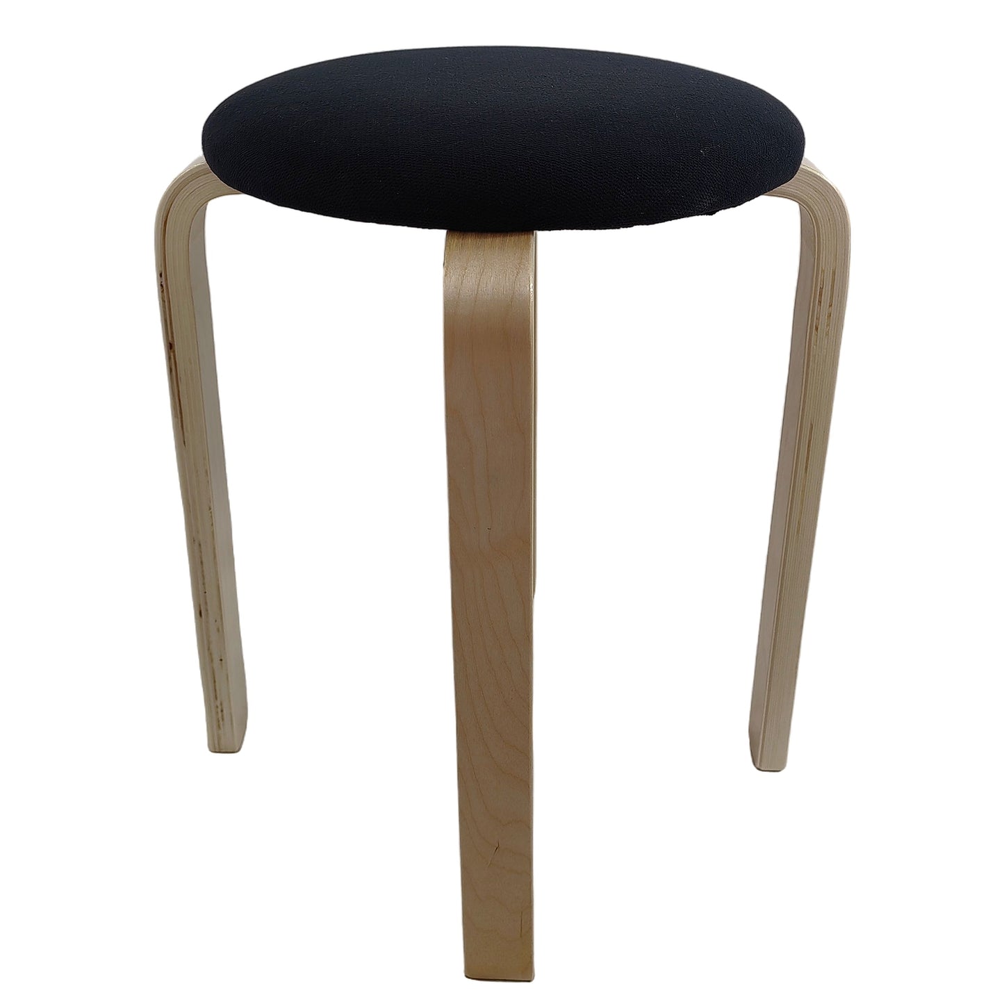 Σκαμπό ArteLibre MILOA Μαύρο/Φυσικό Ύφασμα/Ξύλο 42x42x45cm - Hippiehome.gr