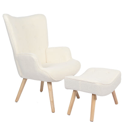 Πολυθρόνα ArteLibre AMARANTHUS Με Υποπόδιο Μπεζ 98x70x77cm - Hippiehome.gr