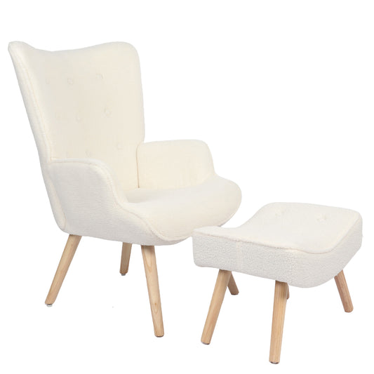 Πολυθρόνα ArteLibre AMARANTHUS Με Υποπόδιο Μπεζ 98x70x77cm - Hippiehome.gr