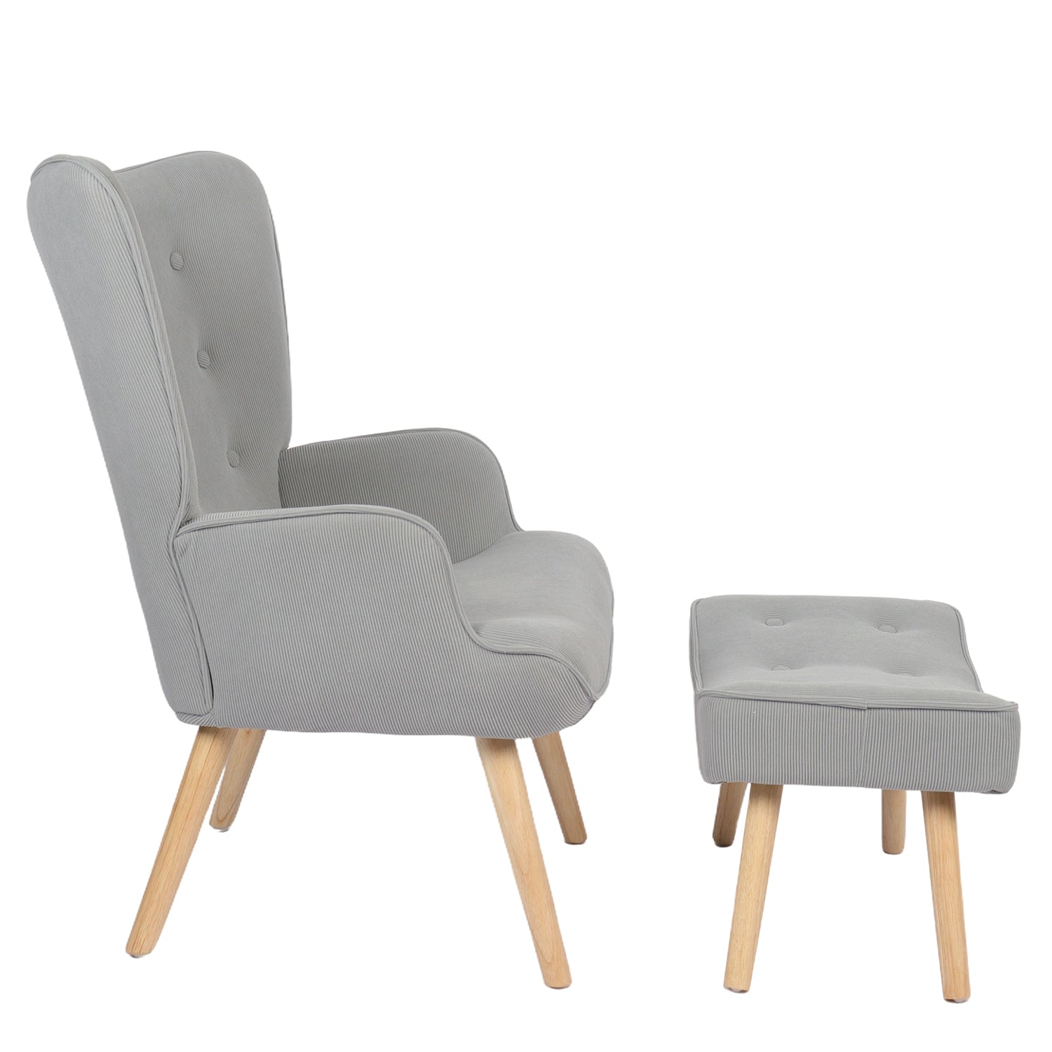 Πολυθρόνα ArteLibre AMARANTHUS Με Υποπόδιο Γκρι 98x70x77cm - Hippiehome.gr