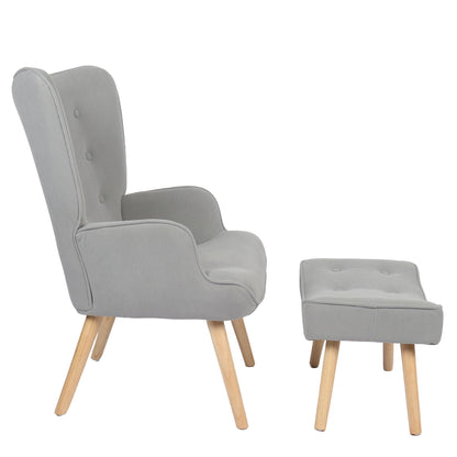 Πολυθρόνα ArteLibre AMARANTHUS Με Υποπόδιο Γκρι 98x70x77cm - Hippiehome.gr