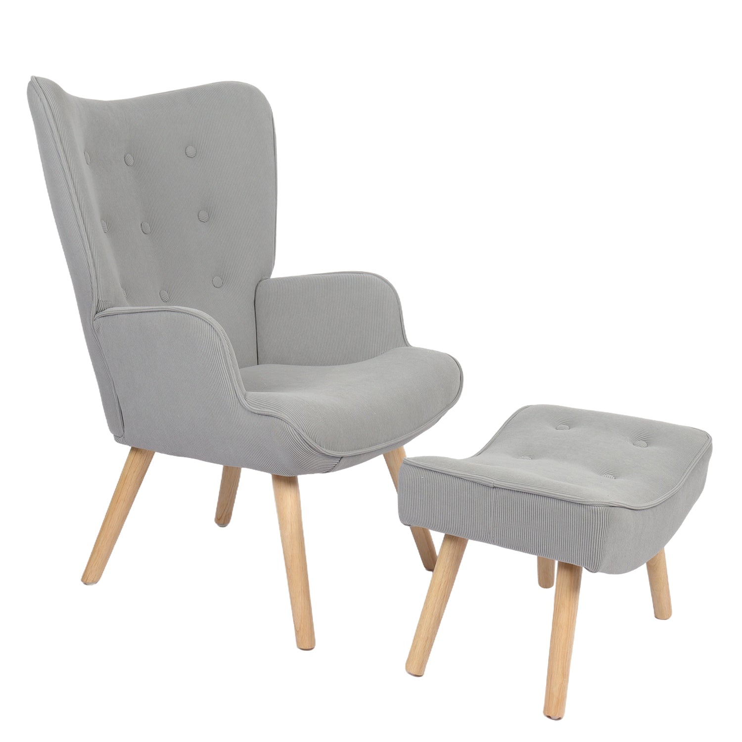 Πολυθρόνα ArteLibre AMARANTHUS Με Υποπόδιο Γκρι 98x70x77cm - Hippiehome.gr