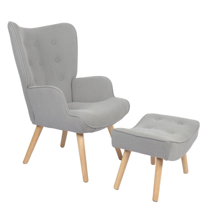 Πολυθρόνα ArteLibre AMARANTHUS Με Υποπόδιο Γκρι 98x70x77cm - Hippiehome.gr