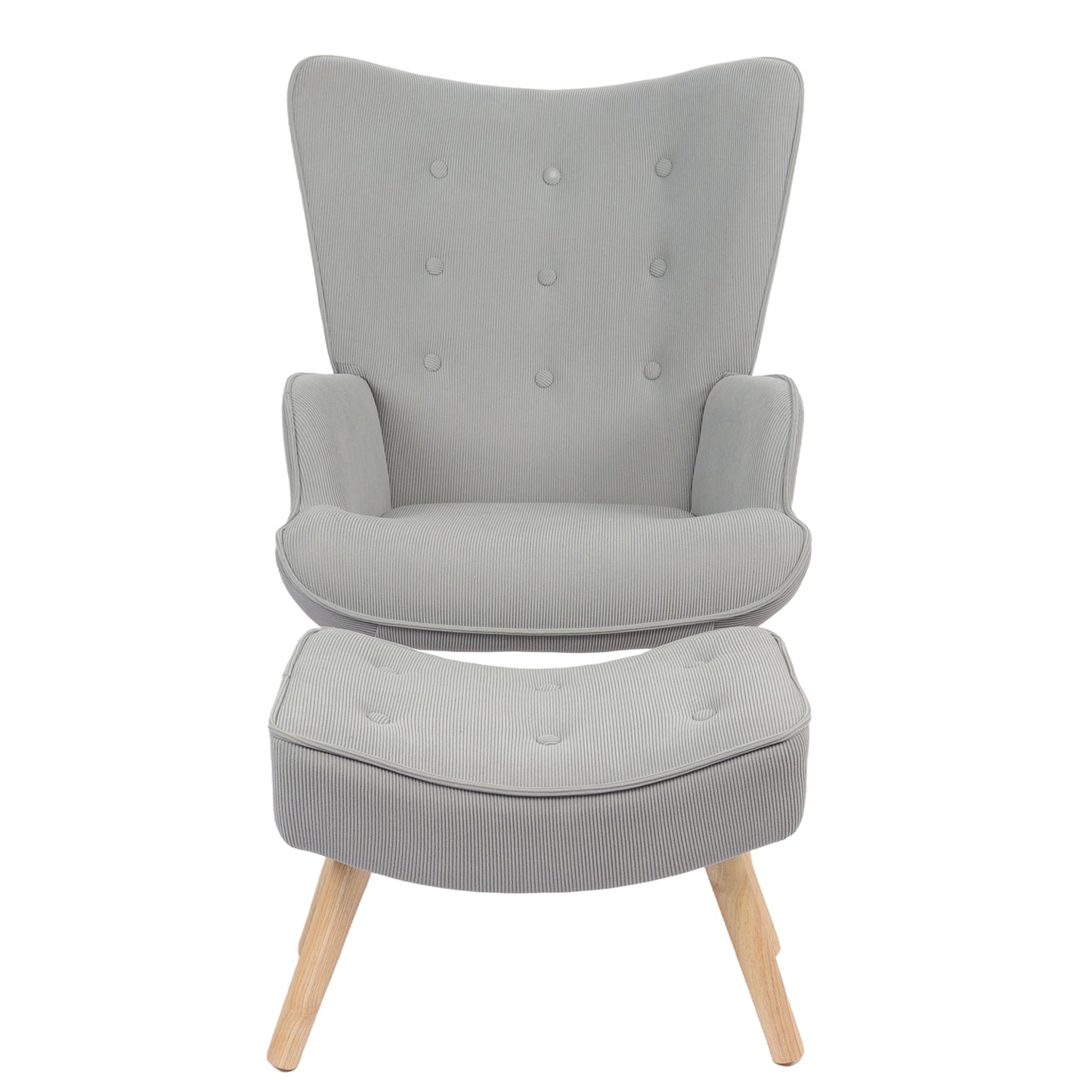 Πολυθρόνα ArteLibre AMARANTHUS Με Υποπόδιο Γκρι 98x70x77cm - Hippiehome.gr