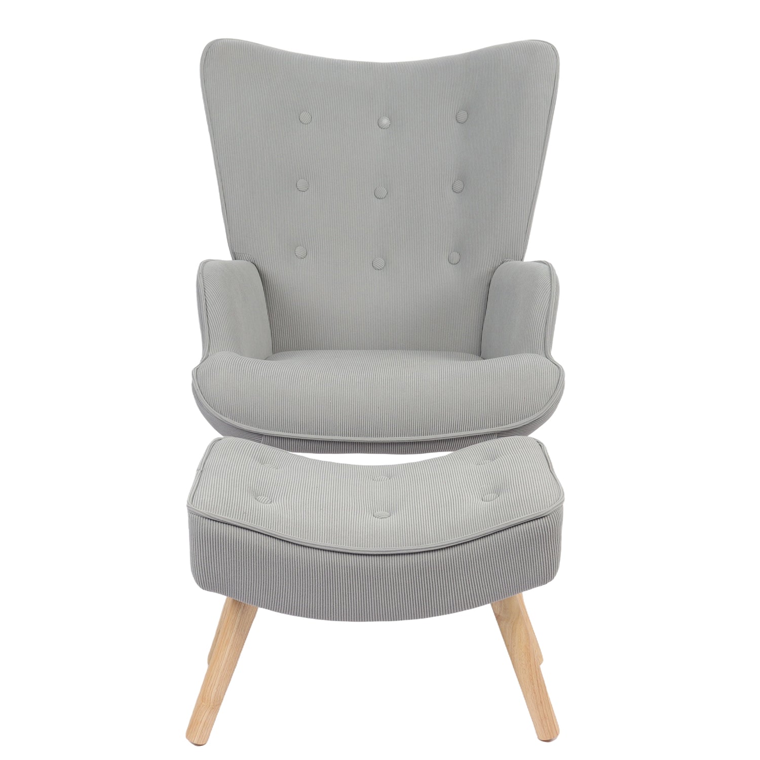 Πολυθρόνα ArteLibre AMARANTHUS Με Υποπόδιο Γκρι 98x70x77cm - Hippiehome.gr