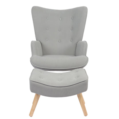 Πολυθρόνα ArteLibre AMARANTHUS Με Υποπόδιο Γκρι 98x70x77cm - Hippiehome.gr