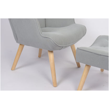 Πολυθρόνα ArteLibre AMARANTHUS Με Υποπόδιο Γκρι 98x70x77cm - Hippiehome.gr