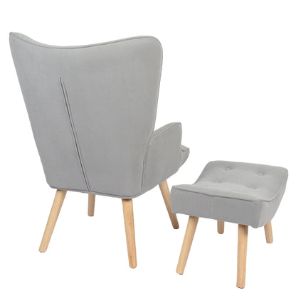 Πολυθρόνα ArteLibre AMARANTHUS Με Υποπόδιο Γκρι 98x70x77cm - Hippiehome.gr