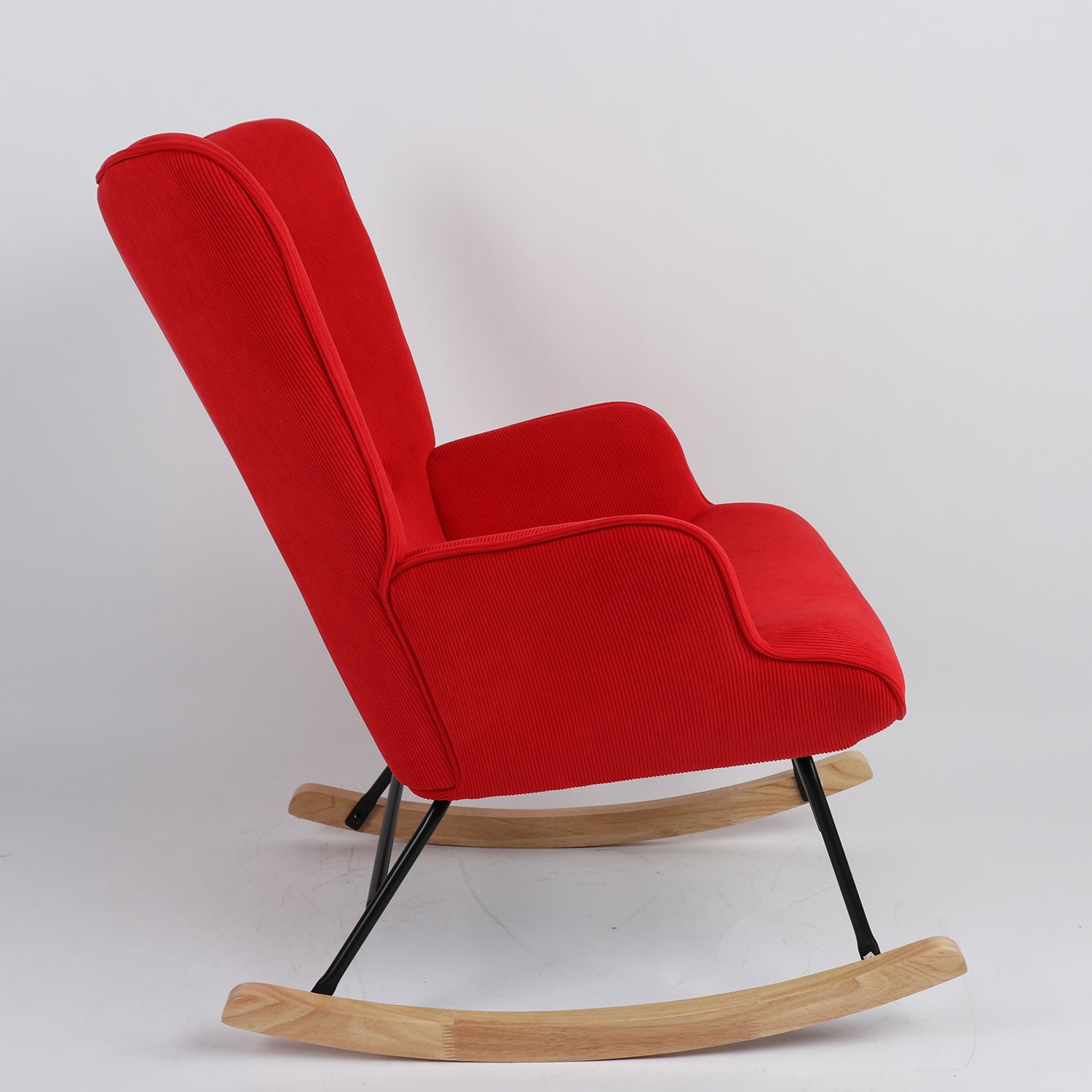 Πολυθρόνα Κουνιστή ArteLibre CANDY CANE Κόκκινο Ύφασμα/Μέταλλο/Ξύλο 91x67x86cm - Hippiehome.gr